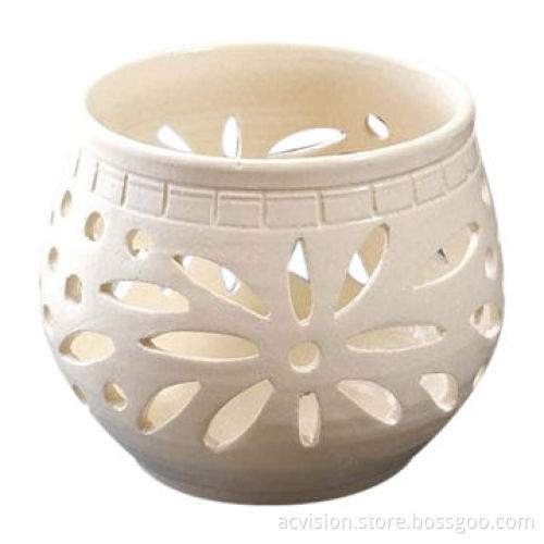 Hollow Ceramic Candle Holder for Home and Christmas Decorations, Various Colors Available